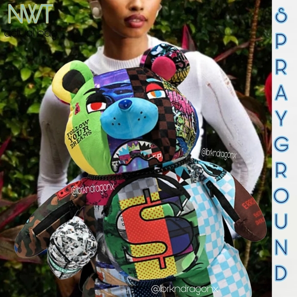 NWT Bear Backpack Sprayground Lucid Dreaming Big Backpack Authentic Guaranteed - Picture 11 of 16